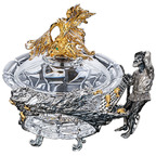 Серебряная ваза икорница Золотая рыбка Серебряная ваза икорница Золотая рыбка