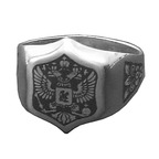 Серебряное кольцо Перстень с гербом России (печатка) 10020259А05 Серебряное кольцо Перстень с гербом России (печатка) 10020259А05
