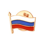 Золотой значок Триколор 13 х 17 с эмалью 9206314 Золотой значок Триколор 13 х 17 с эмалью 9206314