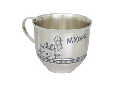 Серебряная чашка с изображением Кошки «Мурлыка»