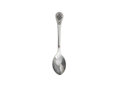 Серебряная чайная ложка с изображением шишек в еловых веточках на ручке