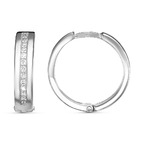 Серебряные серьги - конго с дорожкой из фианитов 33811320Д