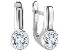 Серебряные серьги с кристаллом SWAROVSKI