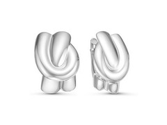 Серебряные серьги из объемных полосок