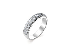 Серебряное кольцо дорожкой из кристаллов SWAROVSKI