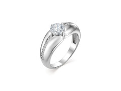 Серебряное объемное кольцо с кристаллами SWAROVSKI
