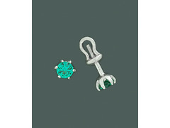 Серебряные серьги - пусеты с бирюзовым фианитом
