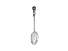 Серебряная ложка столовая с черневым декором на фигурной ручке «Черневой рисунок»