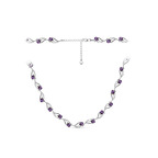 Серебряное кольце с фиолетовыми камнями 43810984Д6